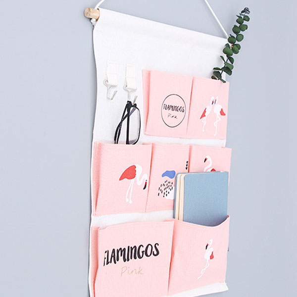 Fresh Flamingo Over the Door Hanging Organizer with 7 Pockets