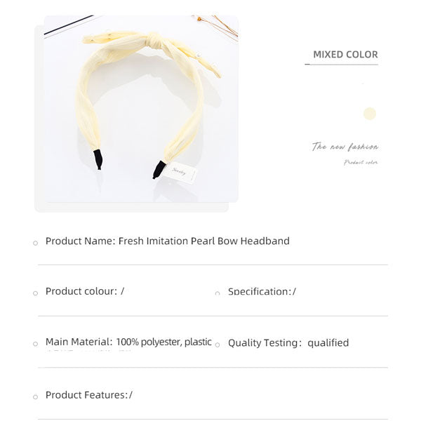 Fresh Imitation Pearl Bow Headband
