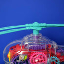 Electric Universal Transparent Mechanical Gear Helicopter Toy