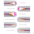 Glittery Makeup Brush Set With Storage Case (6 Count)