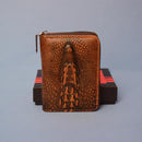 Crocodile Alligator Vintage Mens Leather Wallet Purse | Zipper Pouch Elegant Casual Stylish Compact Card Holder Purse Gif Box