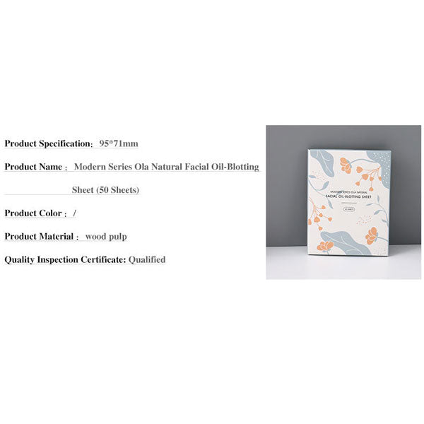 Modern Series Ola Natural Facial Oil-Blotting Sheet (50 Sheets)