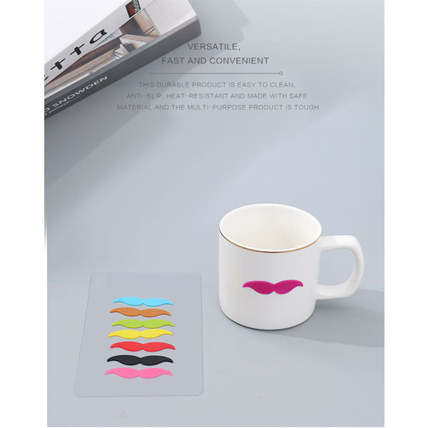 Mustache Silicone Drink Markers (8 Pcs)