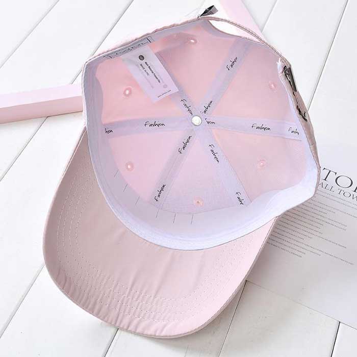 Stylish embroidery baseball cap (pink)
