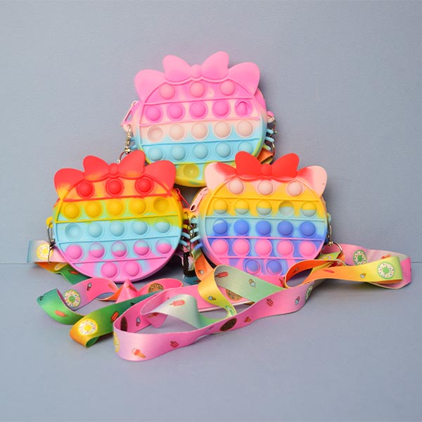 Pop Purse Fidget Rainbow Crossbody Toys for Girls | Sensory Silicone Push Bubble Toys, Lovely Gifts for Students