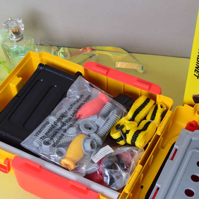Little Tool Workbench with Portable Backpack Kids Toy | Set Including Toys Screw, Nuts, wrench, and More 