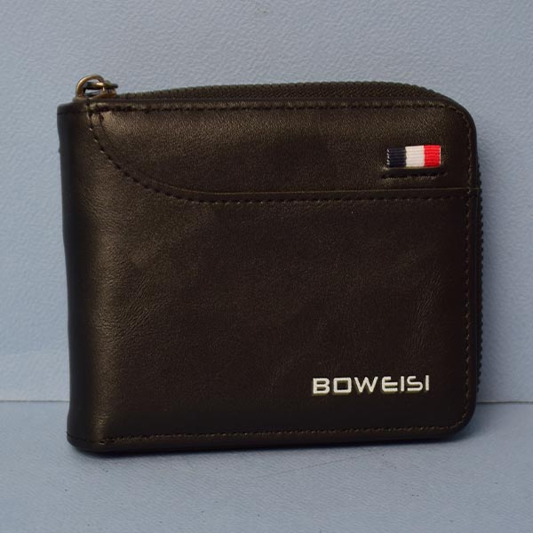 Boweisi Men's Short Zip Around Wallet Multi-Card | Fashion Zipper Bag Coin Purse Casual Loose-Leaf Card Holder