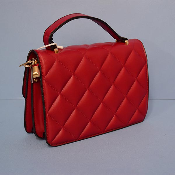 Korean Version Cover Type Leather Strap Bag with Pearls | Purse Handbag Shoulder Bag (Red/Peach/Pink)